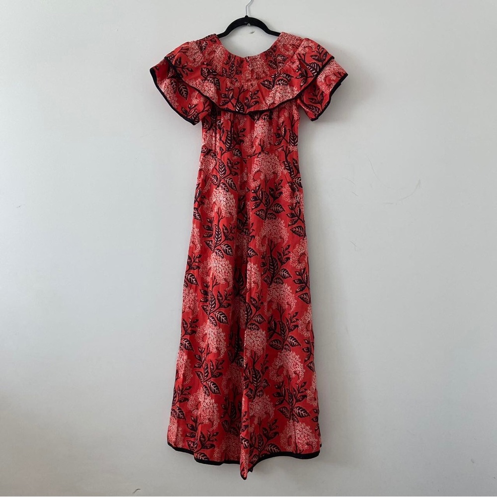 Women’s Anthropologie x Kopal Ruffle Biji Off The Shoulder Jumpsuit Size Small